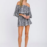 Ruffled Sleeve Romper