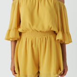 Ruffled Sleeve Romper