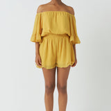 Ruffled Sleeve Romper
