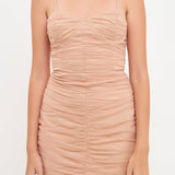 Ruched Tulle Mini Dress