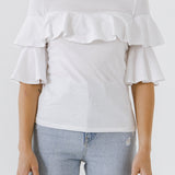 Ruffle Sleeve T-Shirt