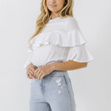 Ruffle Sleeve T-Shirt