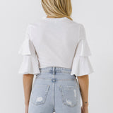 Ruffle Sleeve T-Shirt