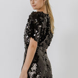 ENDLESS ROSE - Short Sleeve Sequin Romper - ROMPERS available at Objectrare