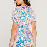 ENDLESS ROSE - Short Sleeve Sequin Romper - ROMPERS available at Objectrare