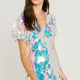 ENDLESS ROSE - Short Sleeve Sequin Romper - ROMPERS available at Objectrare