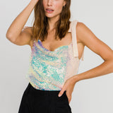 ENDLESS ROSE - Orora Sequins Ribbon Tied Top - TOPS available at Objectrare