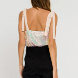 ENDLESS ROSE - Orora Sequins Ribbon Tied Top - TOPS available at Objectrare