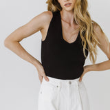 Sleeveless V-neck Top