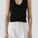 Sleeveless V-neck Top