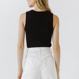 Sleeveless V-neck Top