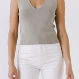 Sleeveless V-neck Top