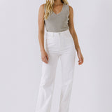 Sleeveless V-neck Top