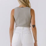 Sleeveless V-neck Top