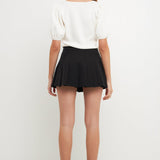 Knit Square Neck Puff Top