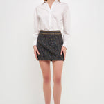 ENDLESS ROSE - Multi Color Tweed Mini Skirt - SKIRTS available at Objectrare