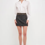 ENDLESS ROSE - Multi Color Tweed Mini Skirt - SKIRTS available at Objectrare