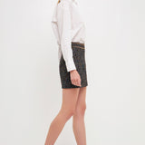 ENDLESS ROSE - Multi Color Tweed Mini Skirt - SKIRTS available at Objectrare
