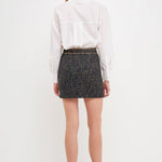 ENDLESS ROSE - Multi Color Tweed Mini Skirt - SKIRTS available at Objectrare