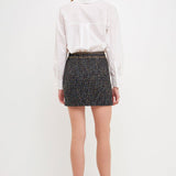 ENDLESS ROSE - Multi Color Tweed Mini Skirt - SKIRTS available at Objectrare