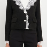 Tweed Jacket With Lace Collar