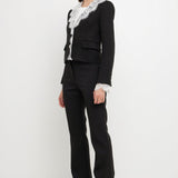 Tweed Jacket With Lace Collar