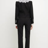 Tweed Jacket With Lace Collar