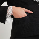 Tweed Jacket With Lace Collar