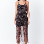 ENDLESS ROSE-Ruched Mesh Asymmetrical Midi Dress-DRESSES available at Objectrare