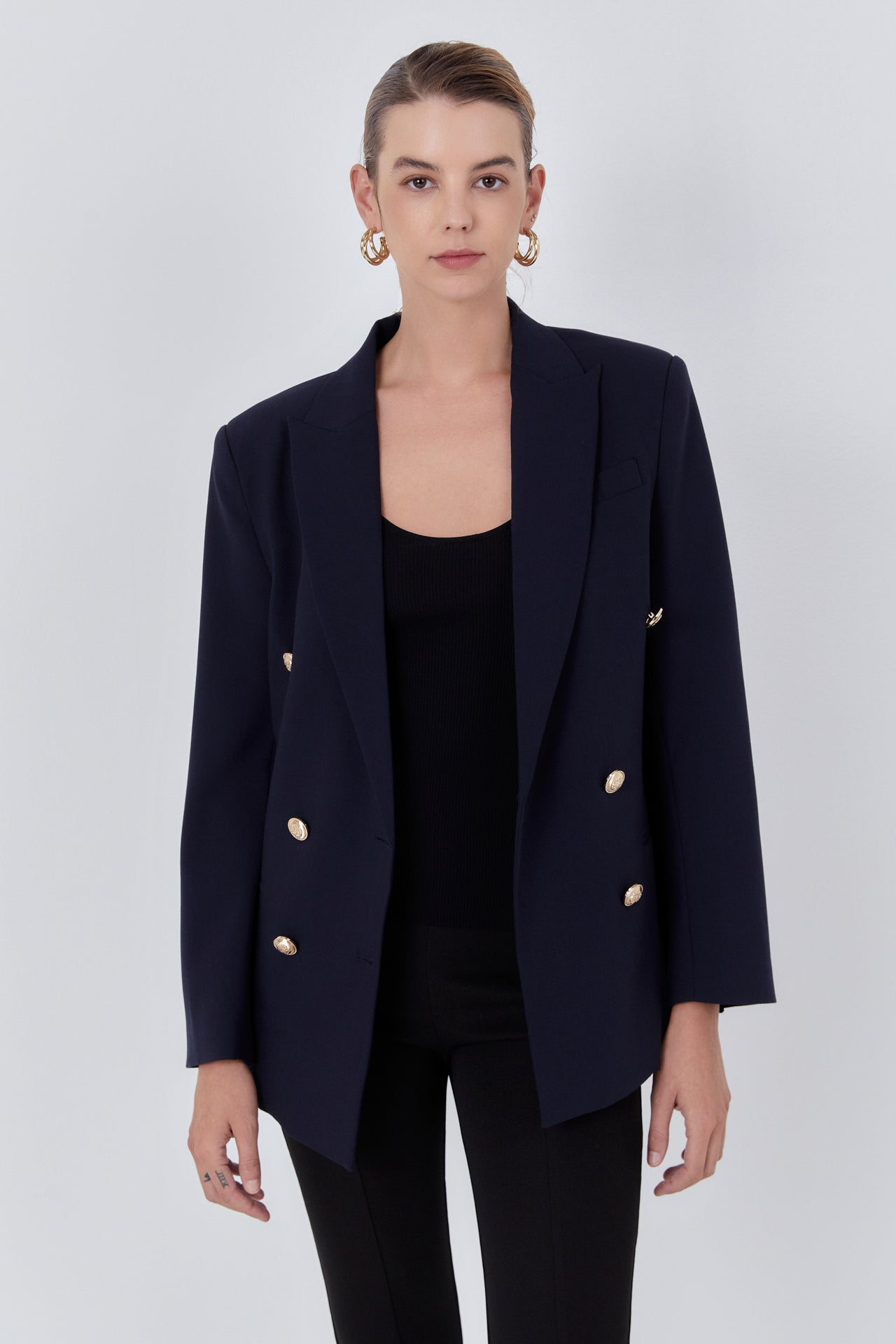 ENDLESS ROSE-Double Breasted Suit Blazer-BLAZERS available at Objectrare