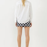 Sequins Check Mini Skirt