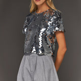 Sequin Crop Top