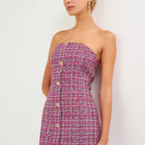 Strapless Tweed Mini Dress