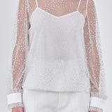 Speckled Mesh Blouse