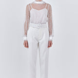 Speckled Mesh Blouse