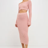 High-Waisted Knit Midi Skirt