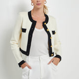 Cropped Button-Up Cardigan