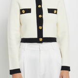 Cropped Button-Up Cardigan