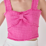 Tweed Bow Tie Top