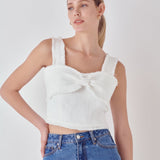 Tweed Bow Tie Top
