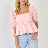 ENDLESS ROSE-Blouson Baby Doll Top-TOPS available at Objectrare