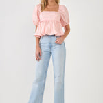 ENDLESS ROSE-Blouson Baby Doll Top-TOPS available at Objectrare