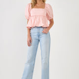 ENDLESS ROSE-Blouson Baby Doll Top-TOPS available at Objectrare