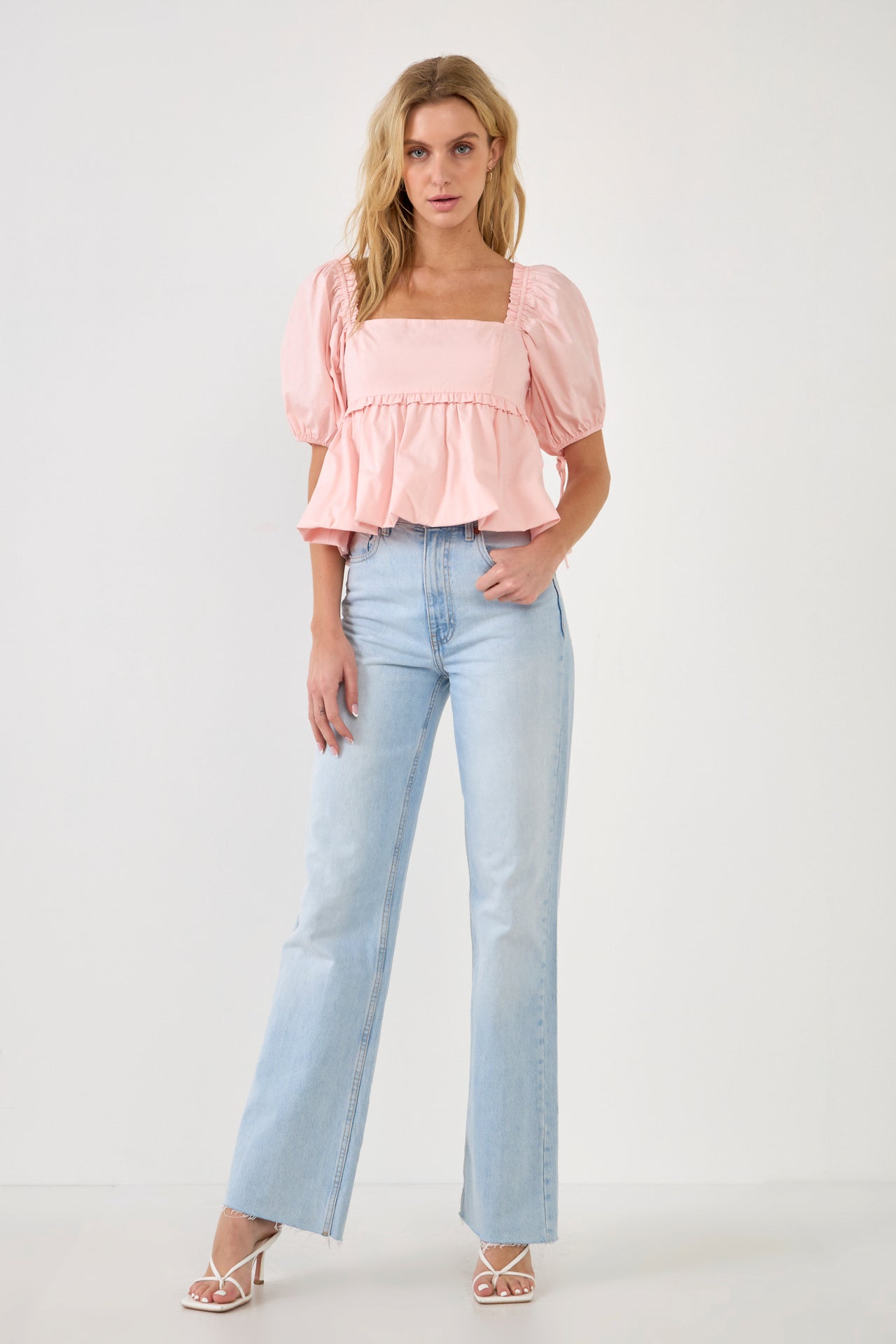 ENDLESS ROSE-Blouson Baby Doll Top-TOPS available at Objectrare