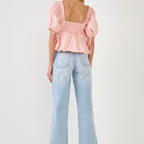 ENDLESS ROSE-Blouson Baby Doll Top-TOPS available at Objectrare