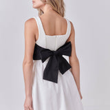 Back Bow Contrast Dress
