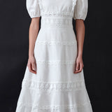 Multi Lace Linen Maxi Dress