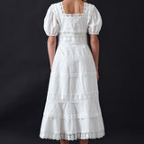 Multi Lace Linen Maxi Dress