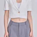 ENDLESS ROSE-Cropped Short Sleeve Blazer-BLAZERS available at Objectrare