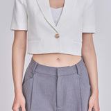 ENDLESS ROSE-Cropped Short Sleeve Blazer-BLAZERS available at Objectrare